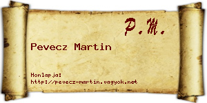 Pevecz Martin névjegykártya