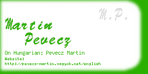 martin pevecz business card